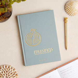 Musings prompt mindfulness journal with gold pineapple pen