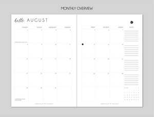 Hello Day Planner Monthly view sample page
