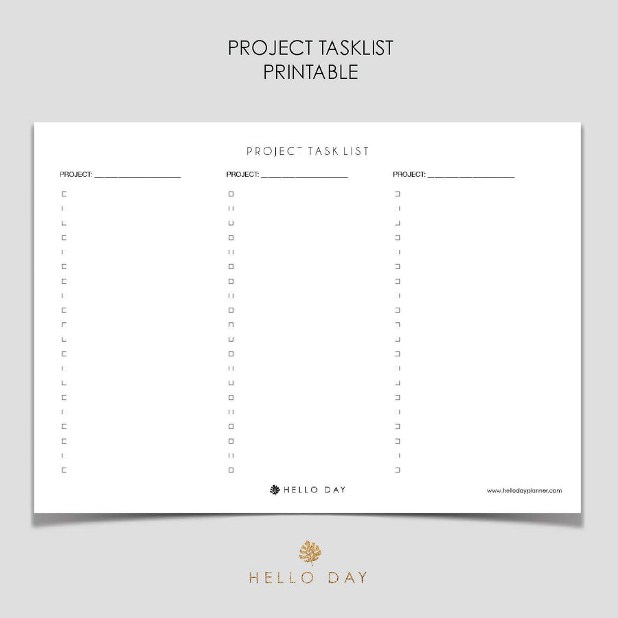Project List Printable