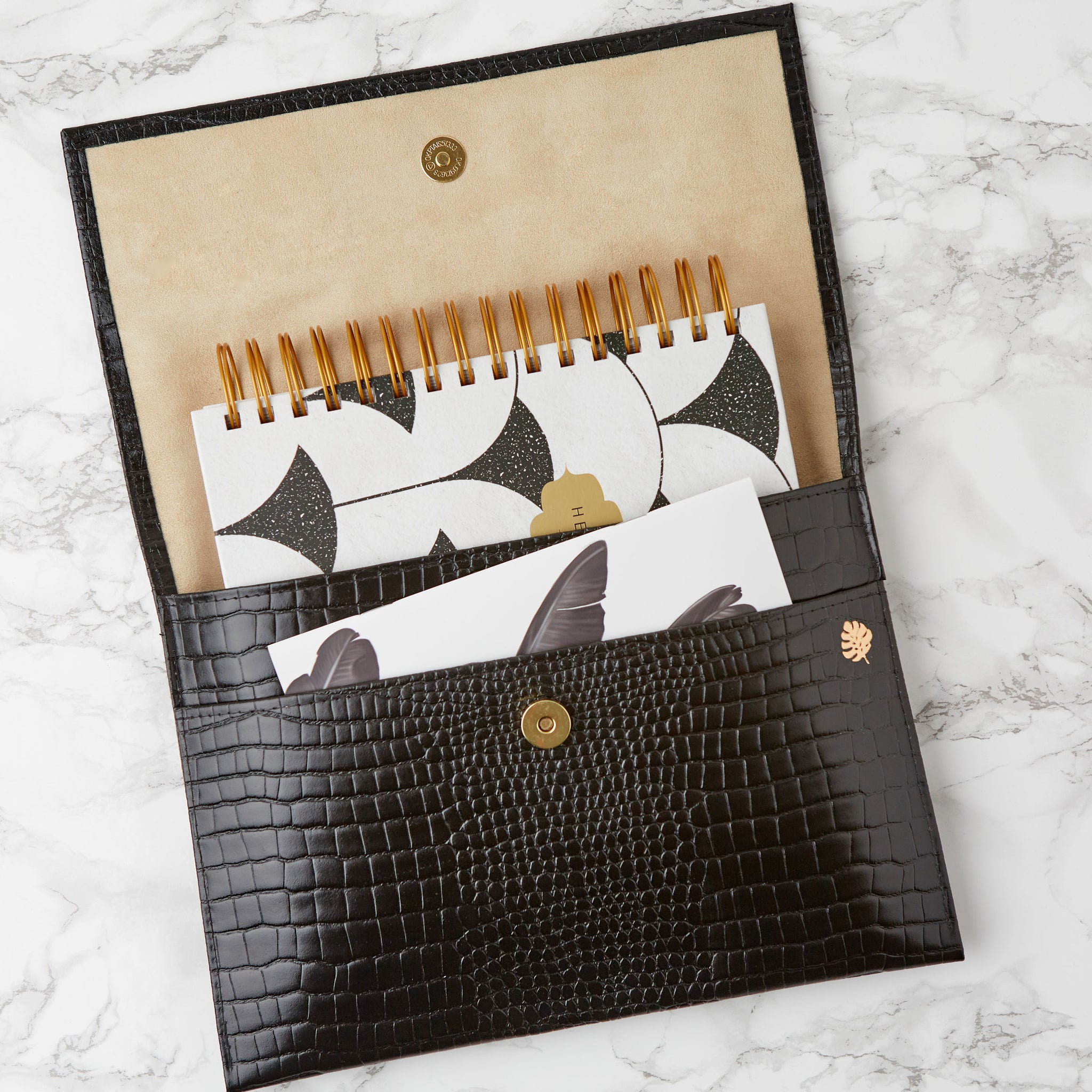 Luxury Leather Planner Cover - Hello Day
