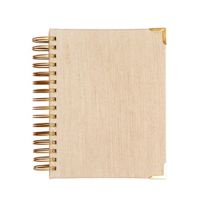 Luxury 2024 Cove spiral daily planner diary journal with gold foil on white background
