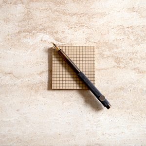 Hello Day antique brass Fountain pen and sticky notepad