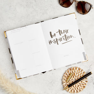 Inspirational quote in Hello Day 2024 Petite weekly planner diary journal with pen