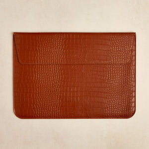 Croc Faux Leather Laptop Cover