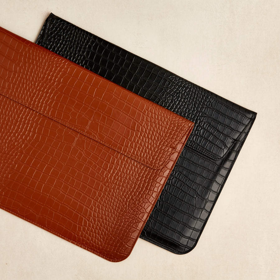 Croc Faux Leather Laptop Cover