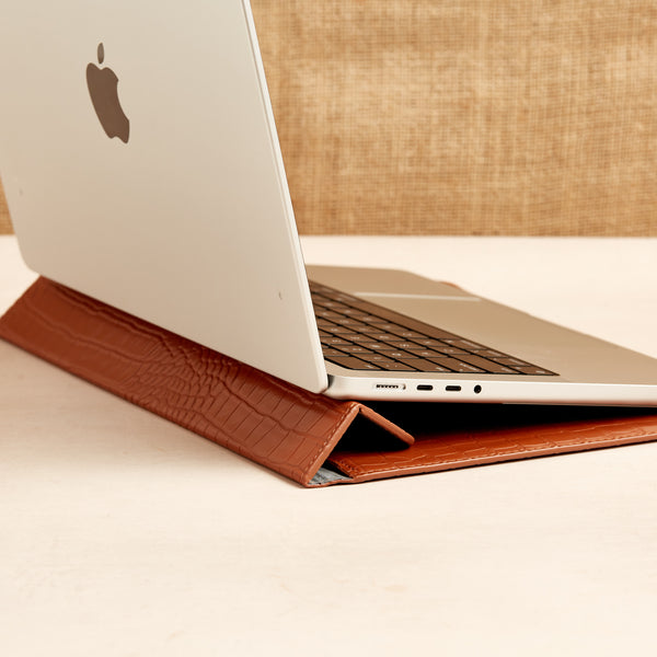 Croc Faux Leather Laptop Cover