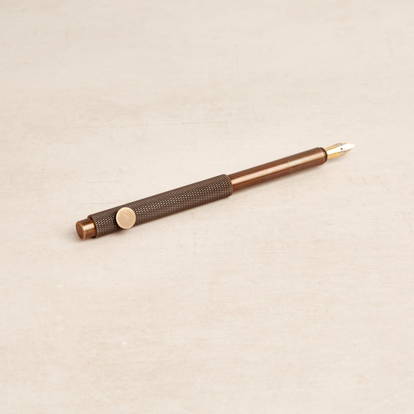Antique Copper Compact Fountain Pen (+ 2 extra ink cartridges)