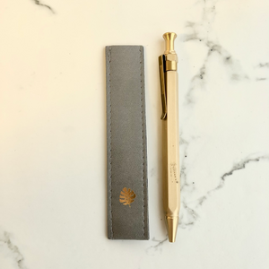 Hexagon Brass Ballpoint Pen in Grey Sleeve - SAMPLE SALE