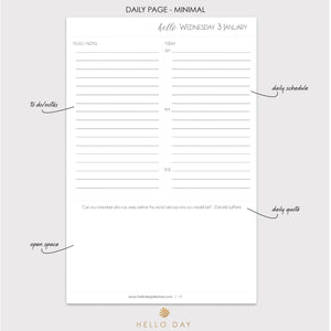 MINIMAL 2024 Daily Planner: COVE