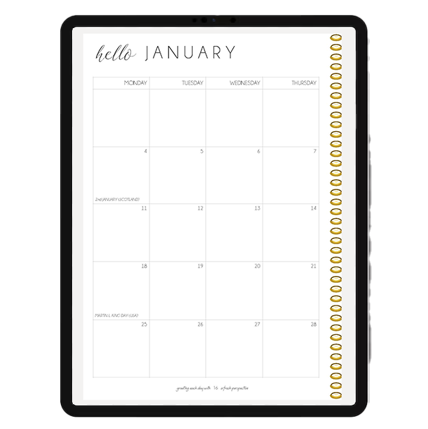 2027 Daily Planner MINIMAL: DIGITAL VERSION