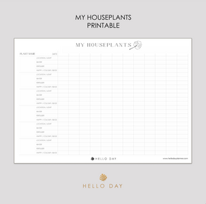 My Houseplants Printable