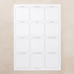 Undated Monthly Wall Planner