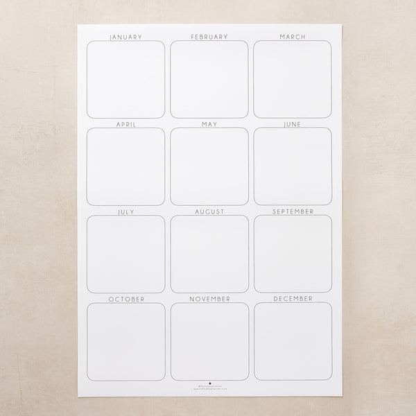 Undated Monthly Wall Planner