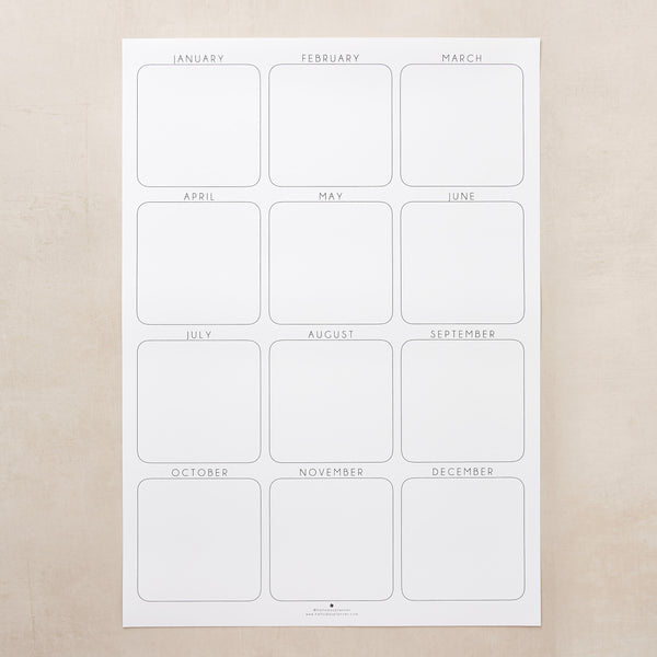 Undated Monthly Wall Planner