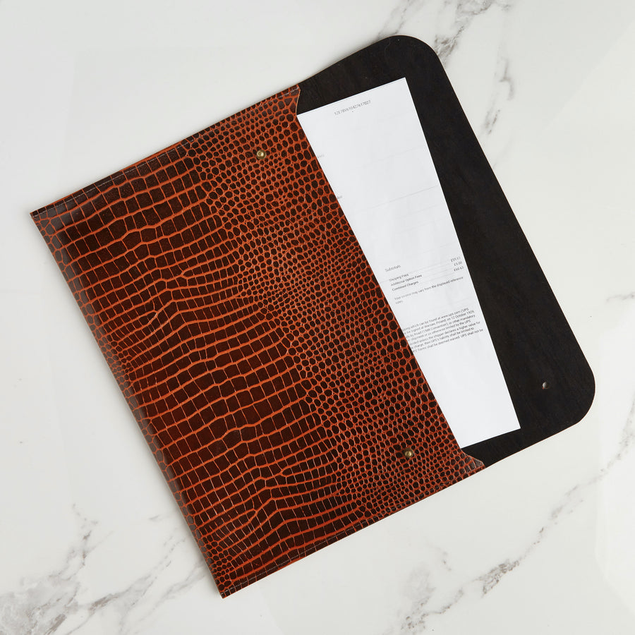 Croc Leather A4 Portfolio