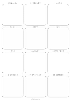 Undated Monthly Wall Planner