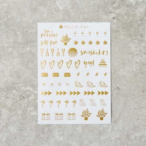 Gold Planner Stickers: Assorted Pack of 3