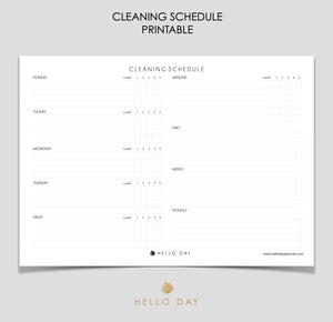 Cleaning Schedule Printable