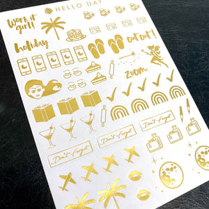 Gold Planner Stickers: Assorted Pack of 3