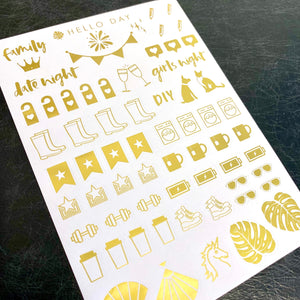 Gold Planner Stickers: Assorted Pack of 3