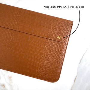 Croc Faux Leather Laptop Cover