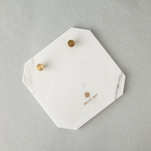 Desk Notepad - Carrara Marble: White