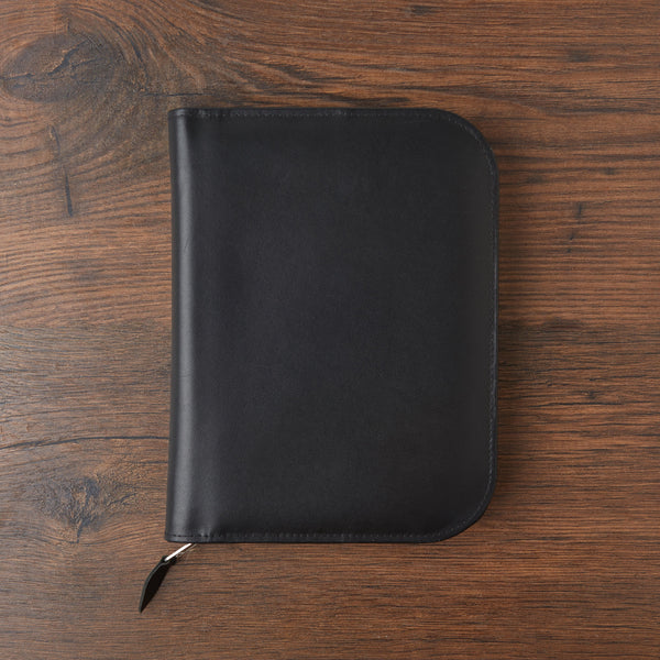 Debonaire Noir Leather Planner Zip Case - Sample Sale
