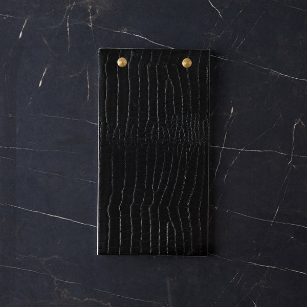 Debonaire Leather Desk Notepad - Black Croc