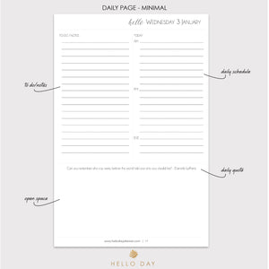 2024 Debonaire Minimal Daily Planner: Dusk