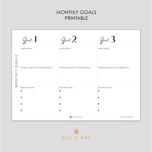 Monthly Goals Printable