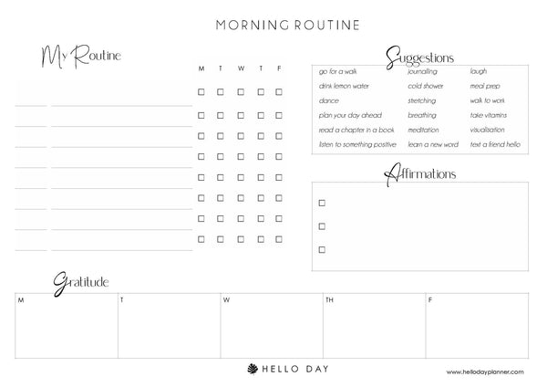 Morning Routine Printable - Hello Day