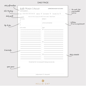 2023 - 2024 Academic / Mid Year Daily Planner: Rosa