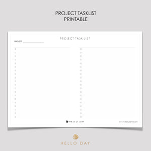 Project List Printable