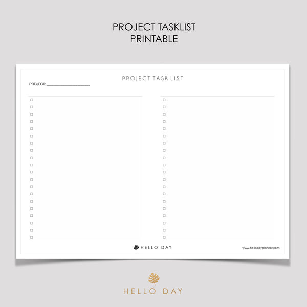 Project List Printable - Hello Day