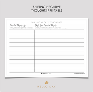Shifting Negative Thoughts Printable