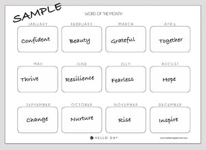 Word of the Month Printable