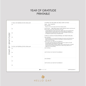 Year of Gratitude Printable